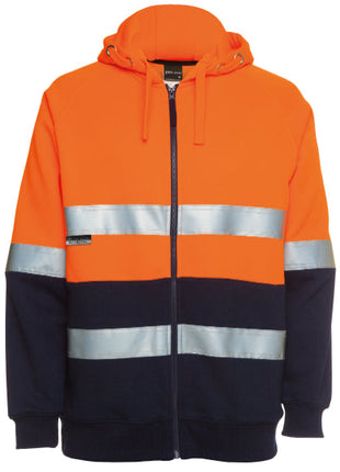 Hi Vis (D+N) Full Zip Fleecy Hoodie (JB-6DNH)