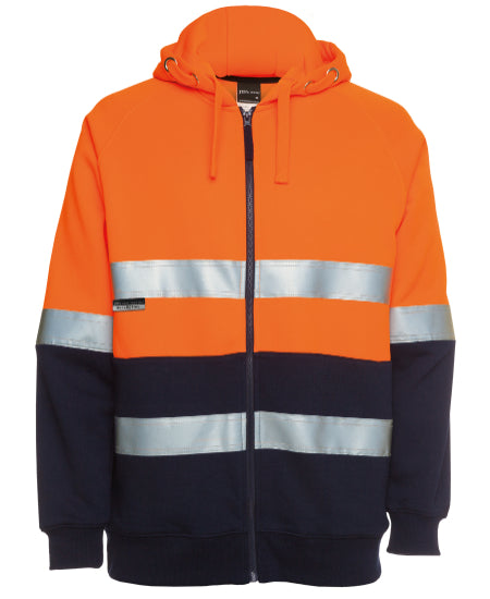 Hi Vis (D+N) Full Zip Fleecy Hoodie (JB-6DNH)