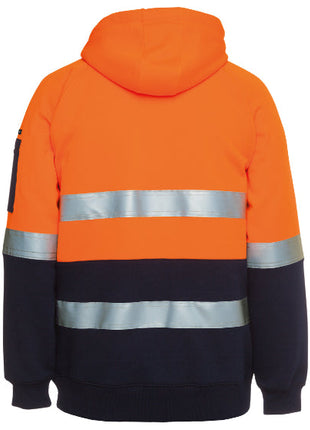 Hi Vis (D+N) Full Zip Fleecy Hoodie (JB-6DNH)