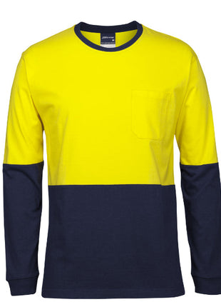 Hi Vis Long Sleeve Crew Neck Cotton T-Shirt (JB-6HVTN)