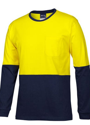 Hi Vis Long Sleeve Crew Neck Cotton T-Shirt (JB-6HVTN)