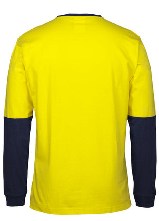 Hi Vis Long Sleeve Crew Neck Cotton T-Shirt (JB-6HVTN)