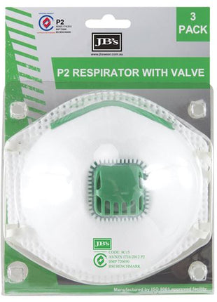 Blister (3Pc) P2 Respirator With Valve (JB-8C15)