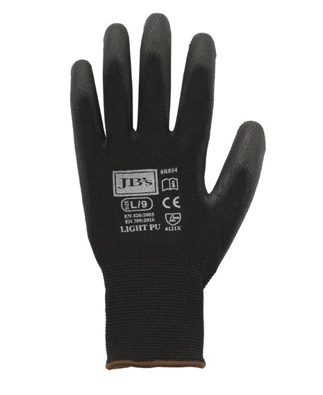 Black Light Pu Breathable Glove (12 Pk) (JB-8R004)