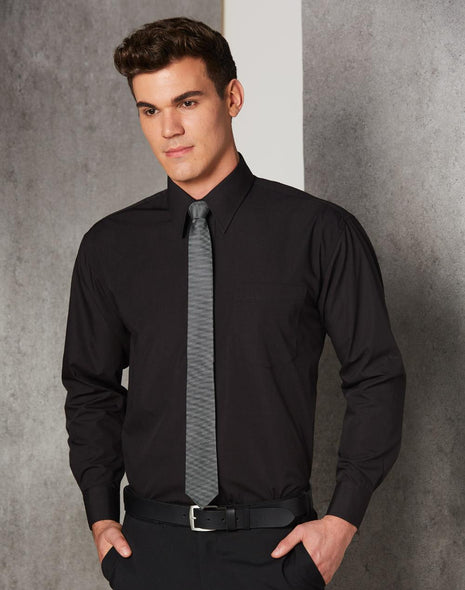 Mens Poplin Shirt Long Sleeve (WS-BS01L)