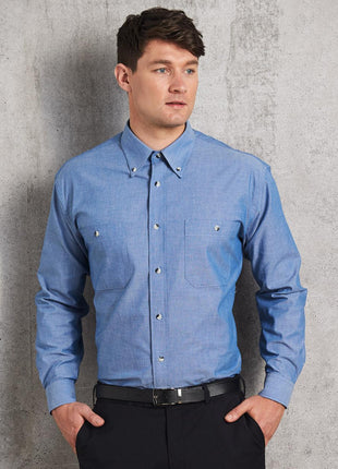 Mens Chambray Shirt Long Sleeve (WS-BS03L)