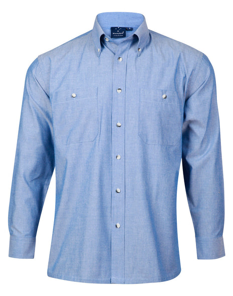 Mens Chambray Shirt Long Sleeve (WS-BS03L)