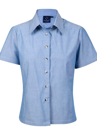 Womens Short Sleeve Chambray Shirt (WS-BS05)