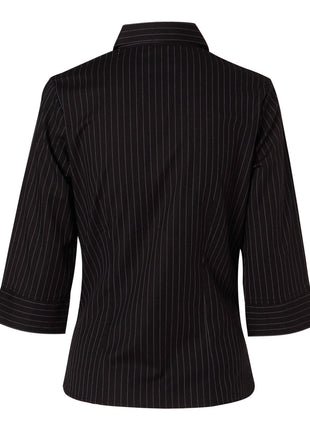Womens 3/4 Sleeve Stretch Stripe Shirt (WS-BS18)