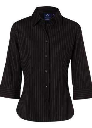 Womens 3/4 Sleeve Stretch Stripe Shirt (WS-BS18)