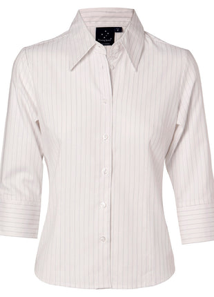 Womens 3/4 Sleeve Stretch Stripe Shirt (WS-BS18)