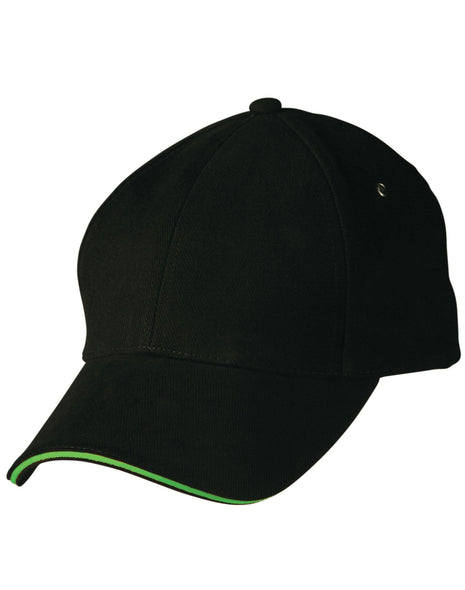 Heavy Brushed Cotton Sandwich Peak Cap (WS-CH18)