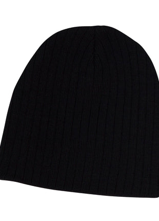 Acrylic Knit Beanie With Cable Row Feature (WS-CH62)