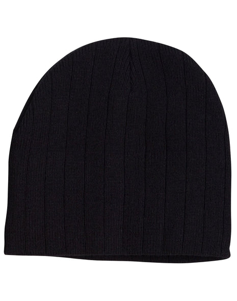 Cable Knit Beanie With Fleece Head Band (WS-CH64)