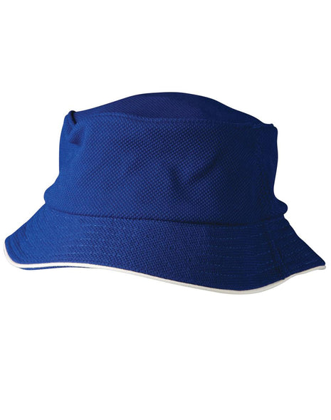 Pique Mesh With Sandwich Trim Bucket Hat (WS-CH71)