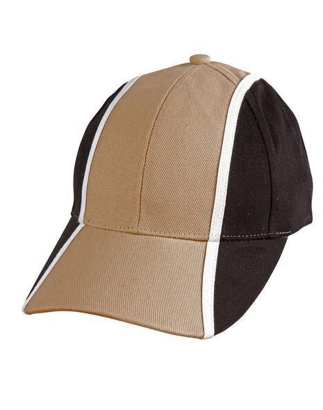 Heavy Brushed Cotton Tri-Color Baseball Cap (WS-CH83)
