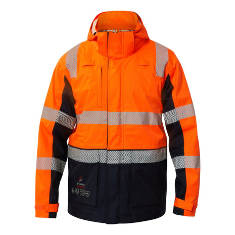 Mens Hi Vis FR Wet Weather Segmented Jacket with Reflective Tape (NC-FJV033)