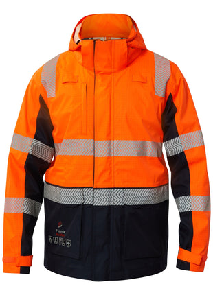 Mens Hi Vis HRC 2 Inherent 3 in 1 Wet Weather Jacket with Reflective Tape (NC-FJV032)