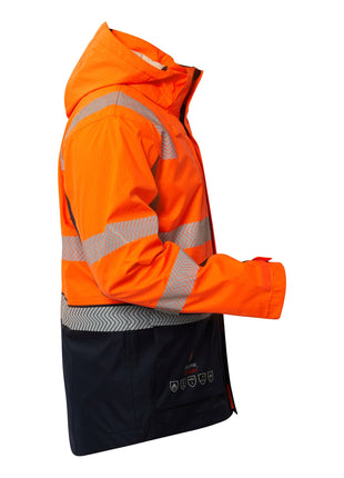 Mens Hi Vis HRC 2 Inherent 3 in 1 Wet Weather Jacket with Reflective Tape (NC-FJV032)