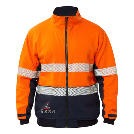Mens Hi Vis FR Segmented Fleece with Reflective Tape (NC-FJV034)