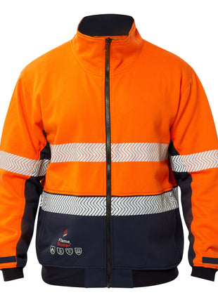 Mens Hi Vis FR Segmented Fleece with Reflective Tape (NC-FJV034)
