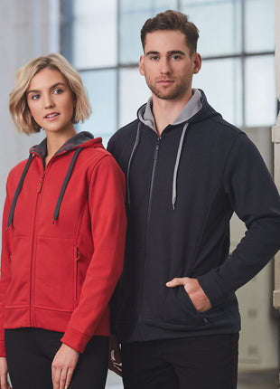 Mens Full Zip Contrast Fleece Hoodie (WS-FL17)