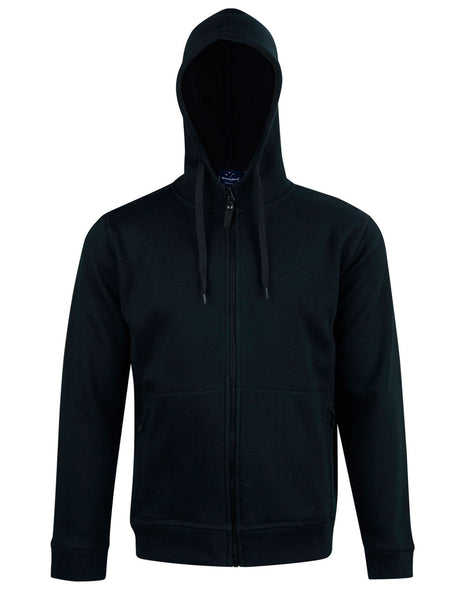 Mens Full Zip Contrast Fleece Hoodie (WS-FL17)