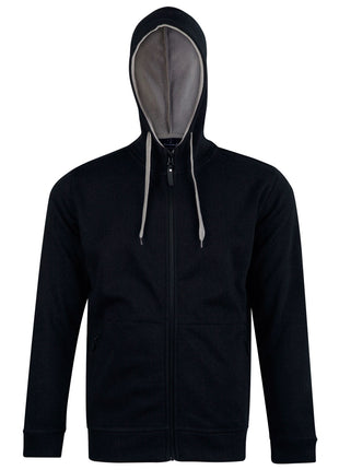 Mens Full Zip Contrast Fleece Hoodie (WS-FL17)