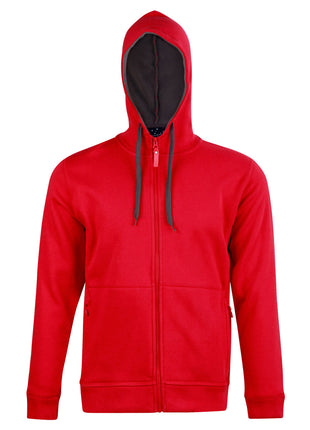 Mens Full Zip Contrast Fleece Hoodie (WS-FL17)