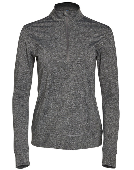 Womens Half Zip Long Sleeve Sweat Top (WS-FL26)