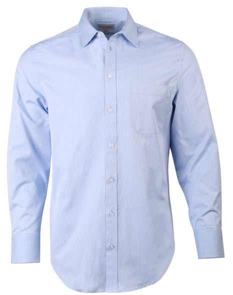 Mens Pinpoint Oxford Long Sleeve Shirt (WS-M7005L)