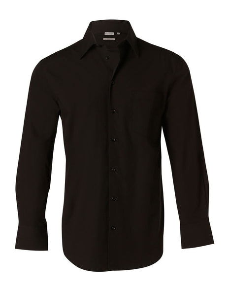 Mens Cotton / Poly Stretch Long Sleeve Shirt (WS-M7020L)