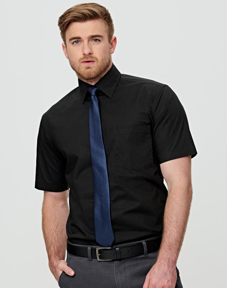 Mens Cotton / Poly Stretch Short Sleeve Shirt (WS-M7020S)
