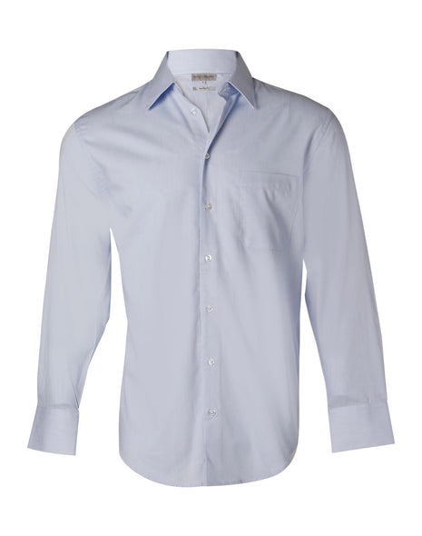 Mens Fine Twill Long Sleeve Shirt (WS-M7030L)