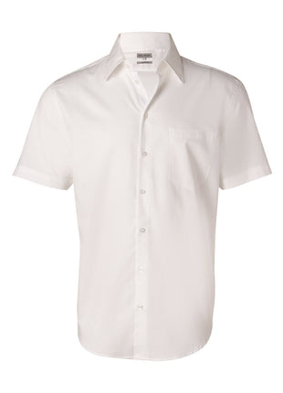Mens Fine Twill Short Sleeve Shirt (WS-M7030S)