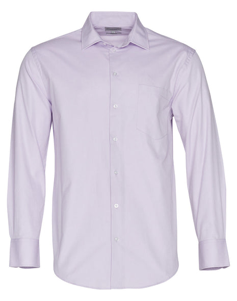 Mens CVC Oxford Long Sleeve Shirt (WS-M7040L)