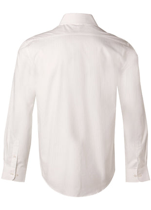 Mens Self Stripe Long Sleeve Shirt (WS-M7100L)