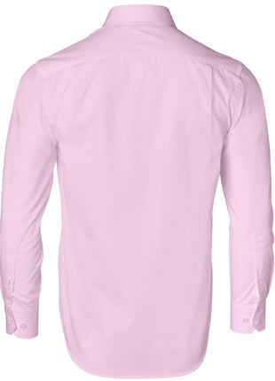 Mens Dobby Striped Taped Long Sleeve Shirt (WS-M7110L)