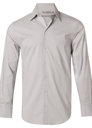 Mens Ticking Stripe Long Sleeve Shirt (WS-M7200L)