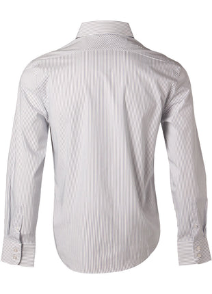 Mens Ticking Stripe Long Sleeve Shirt (WS-M7200L)