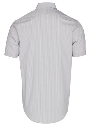 Mens Ticking Stripe Short Sleeve Shirt (WS-M7200S)