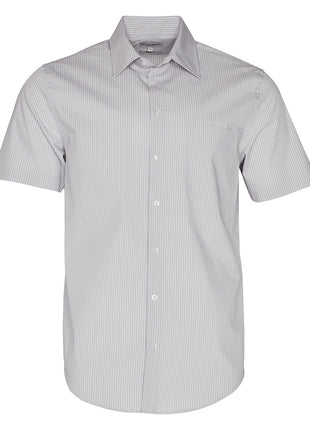 Mens Ticking Stripe Short Sleeve Shirt (WS-M7200S)