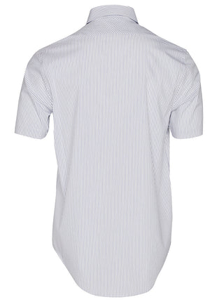 Mens Ticking Stripe Short Sleeve Shirt (WS-M7200S)