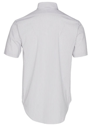 Mens Ticking Stripe Short Sleeve Shirt (WS-M7200S)