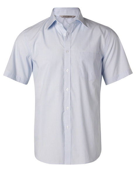 Mens Fine Stripe Short Sleeve Shirt (WS-M7211)