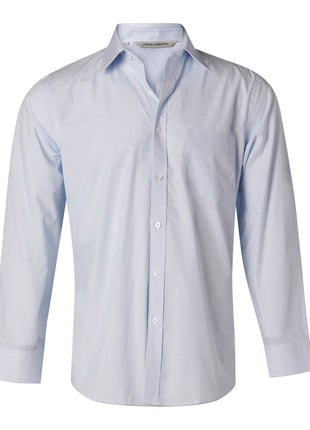 Mens Fine Stripe Long Sleeve Shirt (WS-M7212)