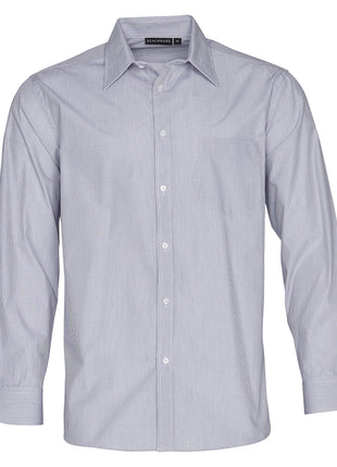 Mens Fine Stripe Long Sleeve Shirt (WS-M7212)