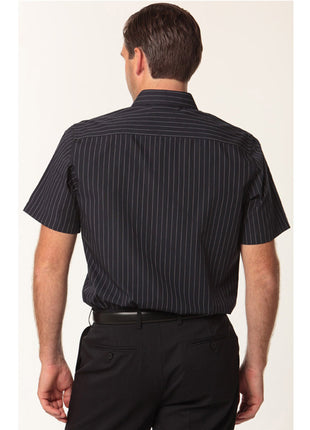 Mens Pin Stripe Short Sleeve Shirt (WS-M7221)