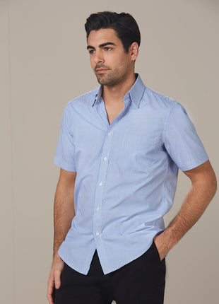 Mens Balance Stripe Short Sleeve Shirt (WS-M7231)