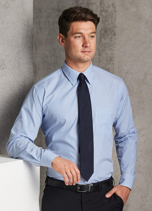 Mens Balance Stripe Long Sleeve Shirt (WS-M7232)